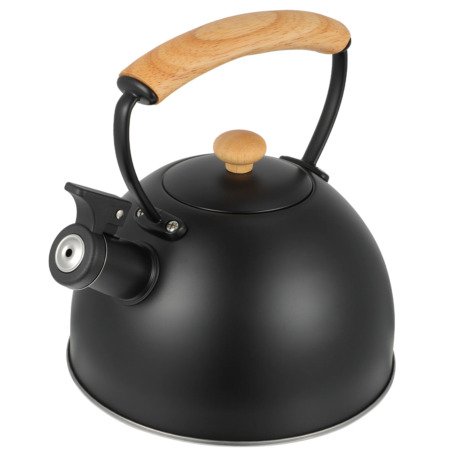 

Kettle Stainless Steel Wood H Fast Boil Vintage Pots Large Caliber Spout Heat Insulating Safe Induction Cooker