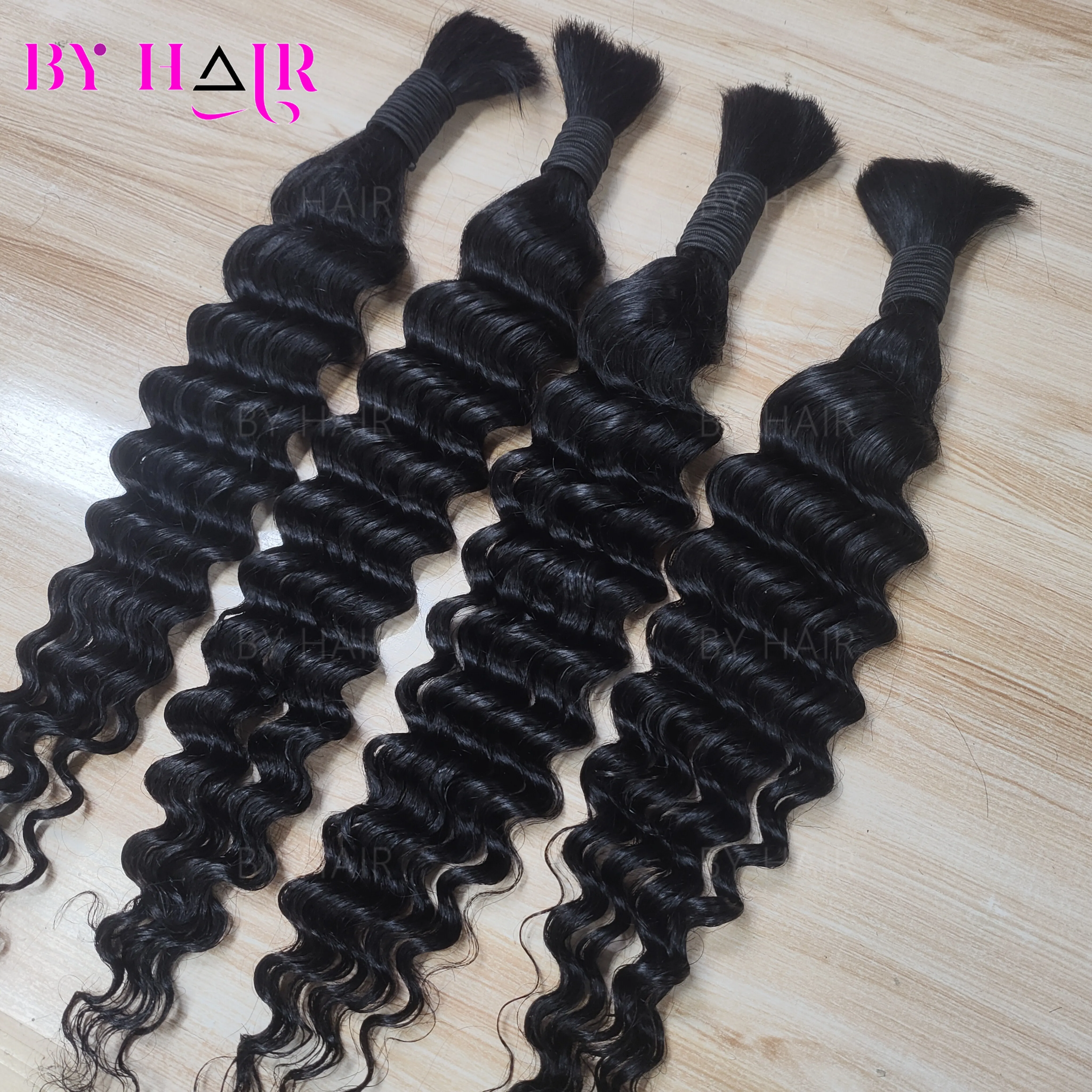 Cabello trenzado humano, cabello humano a granel de onda profunda, 50g, 150g, sin trama, 100% extensiones de cabello humano, cabello trenzado Micro humano para trenzas bohemias