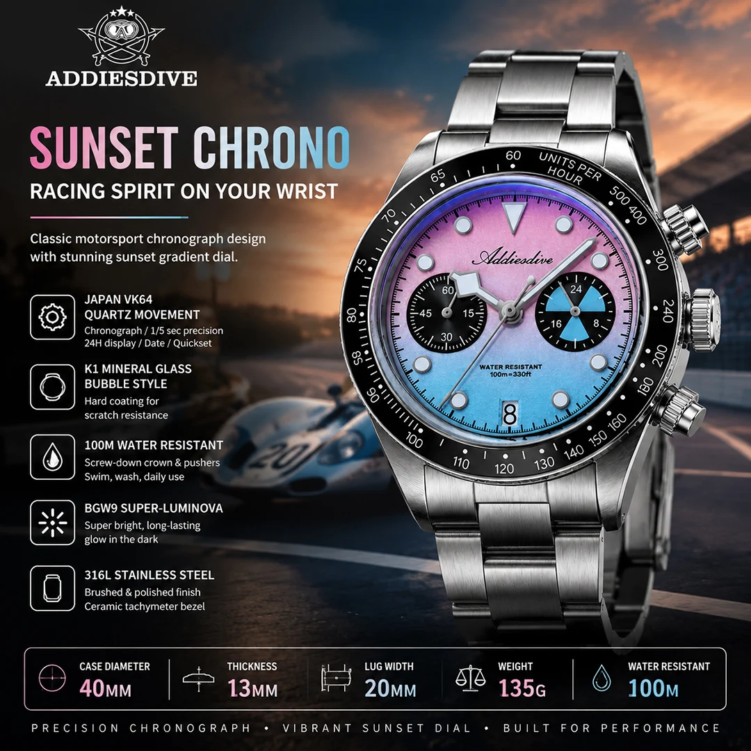 Zero Luxury Watch - ADDIESDIVE New Men's Luxury Racing Watch