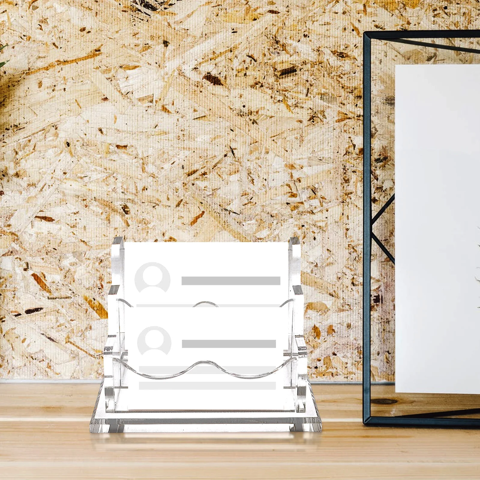 

Clear Acrylic Business Card Stand Desktop Card Display Holder Thickened Non Slip Base Large Capacity Office Desktop Cards