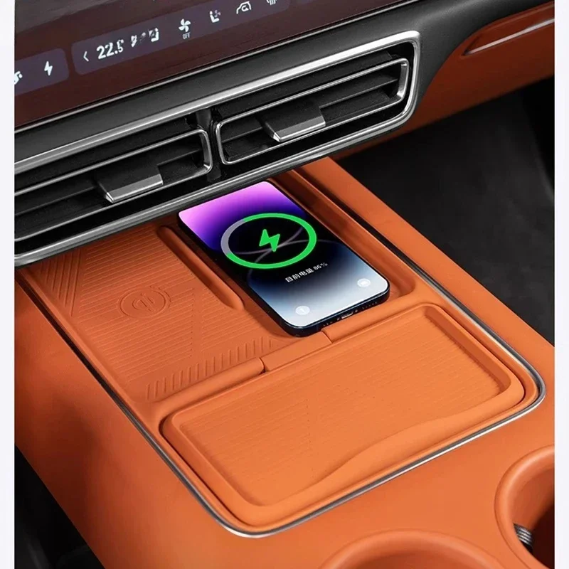 For Li Lixiang L6 L7 L8 L9 2024 Restyling Car Styling Wireless Charging Central Control Water Cup Silicone Pad Auto Accessories