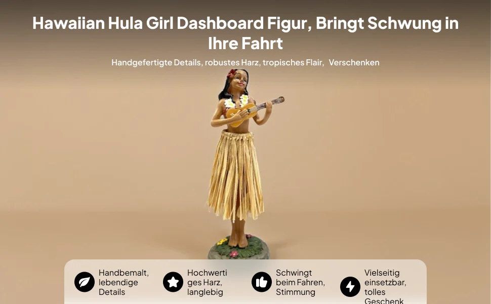 16cm Hawaiian Hula Girl Doll Collection Decorative Hand Painted Home Decoration for Living Room Multifunctional Lightweight