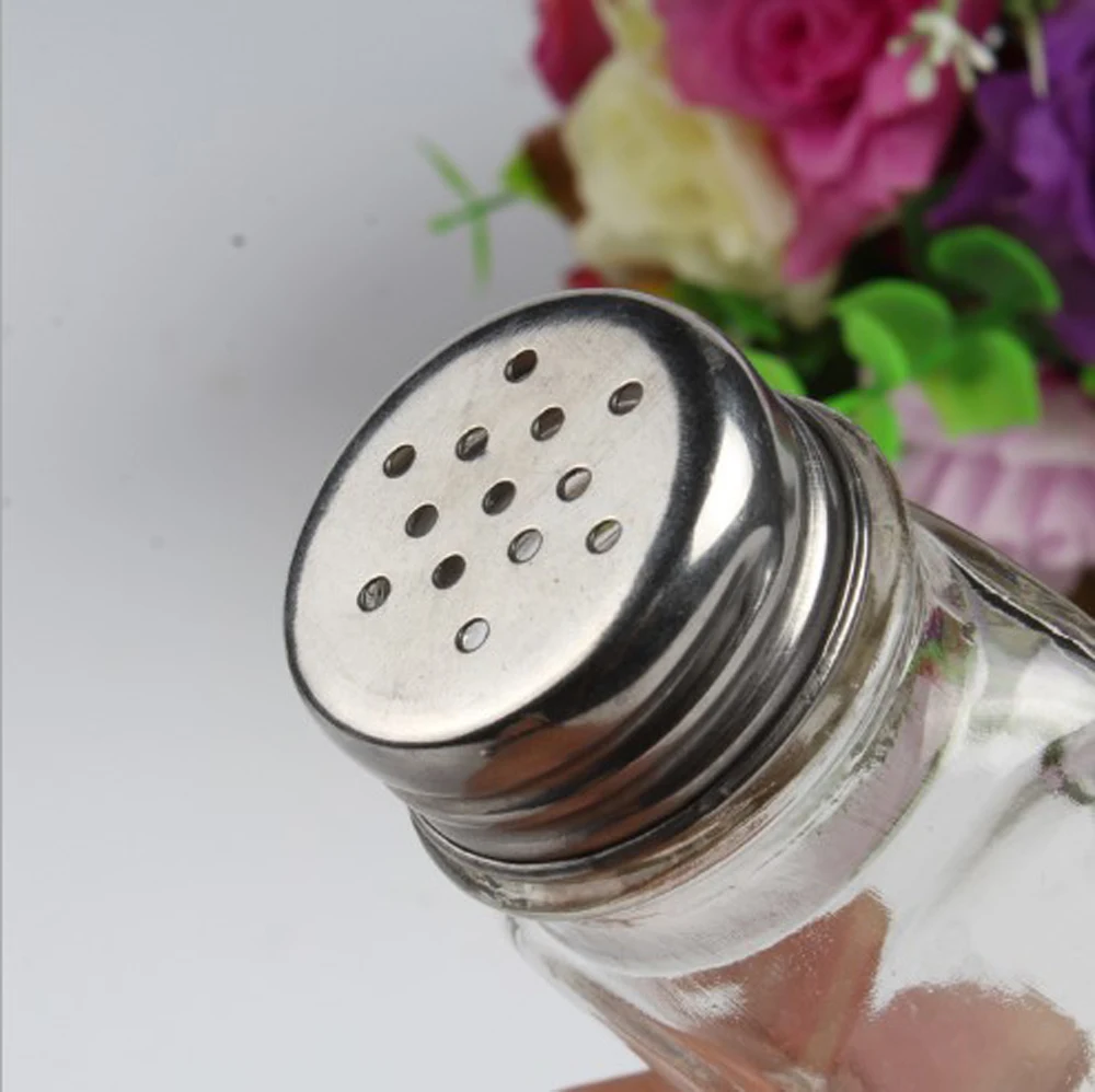 Glass Seasoning Bottle Black And White Salt Pepper Shaker Kitchen Condiment Bottle Storage Bottle Seasoning Tools