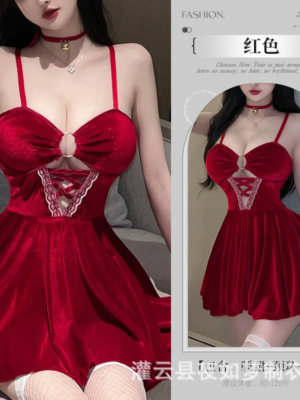 Pigiama appassionato Flirting Sling Dress Trasparente Donna Solid Lace Scava Fuori Sexy Canotta di velluto Cravatta corta Hop Backless ZHP2