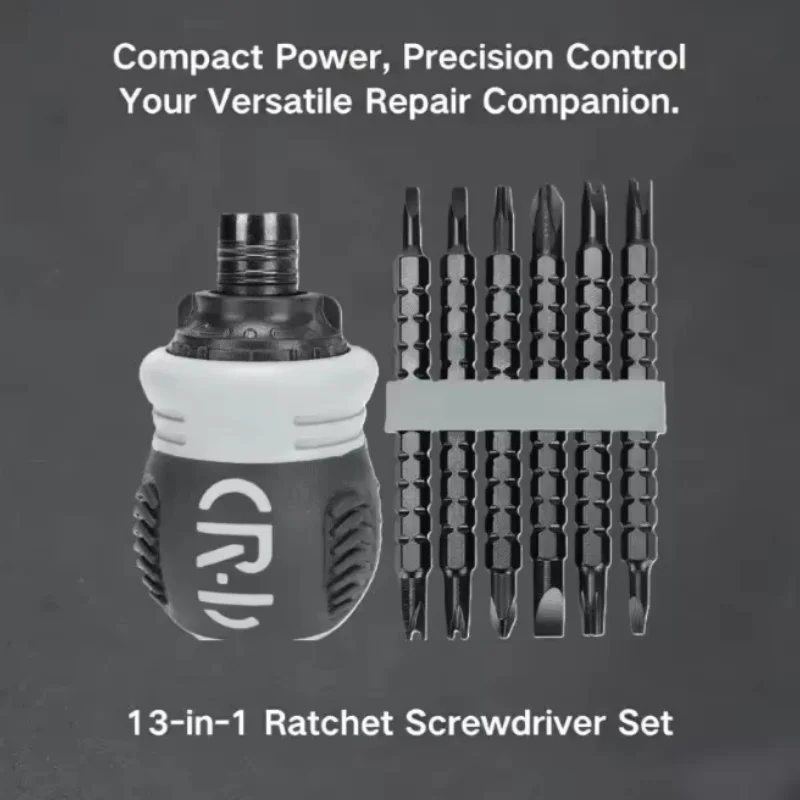 13 in 1 Mini Screwdriver Set, Multifunctional Ratchet Screwdriver, Interchangeable Bits Repair Hand Tool for Home DIY