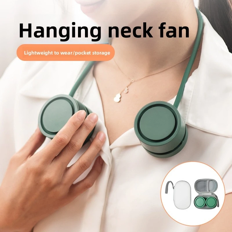

Ins Style Portable Neck Fan Rechargeable Mini Cooling Fan with Aromatherapy Easy Wrap Cord for Daily Outdoor Use Rechargeable