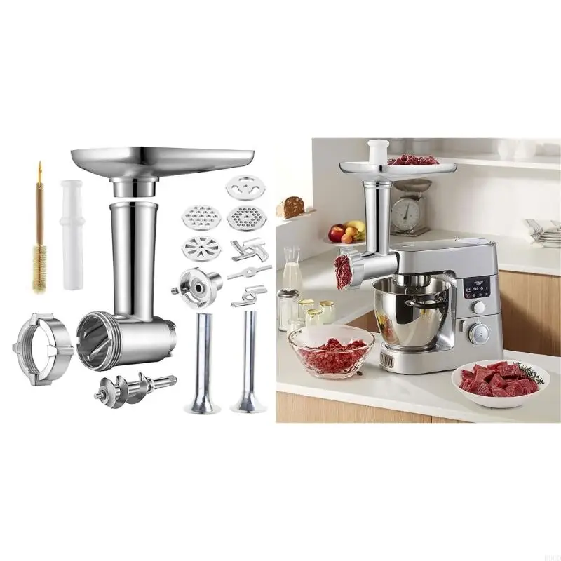 R9CD Filling Tube Grinder Attachment Stainless Steel Grinder Accessories Perfect for Meat Lover Cooking Enthusiasts