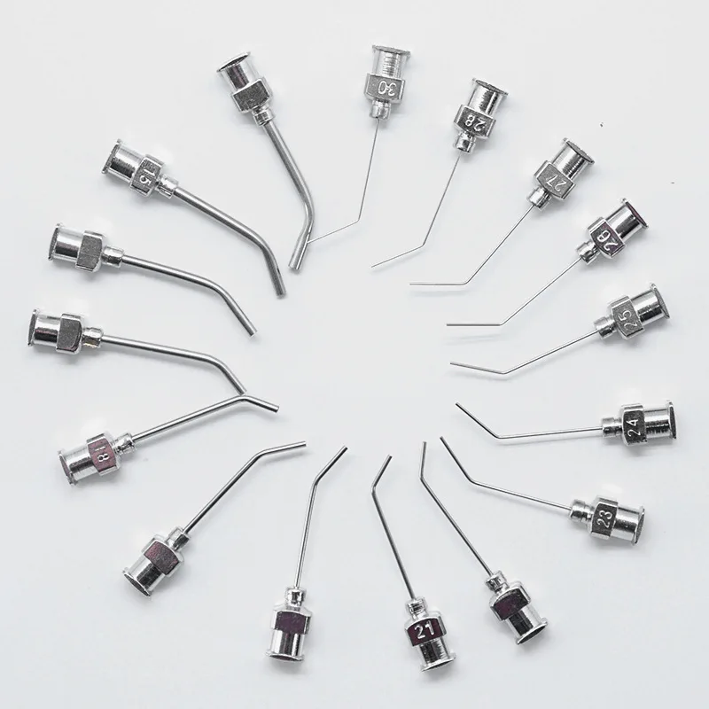 Imagem -04 - Agulha de Seringa de 45 Graus Bent Metal Dispensing Needle Dispenser Acessórios Aço Inoxidável