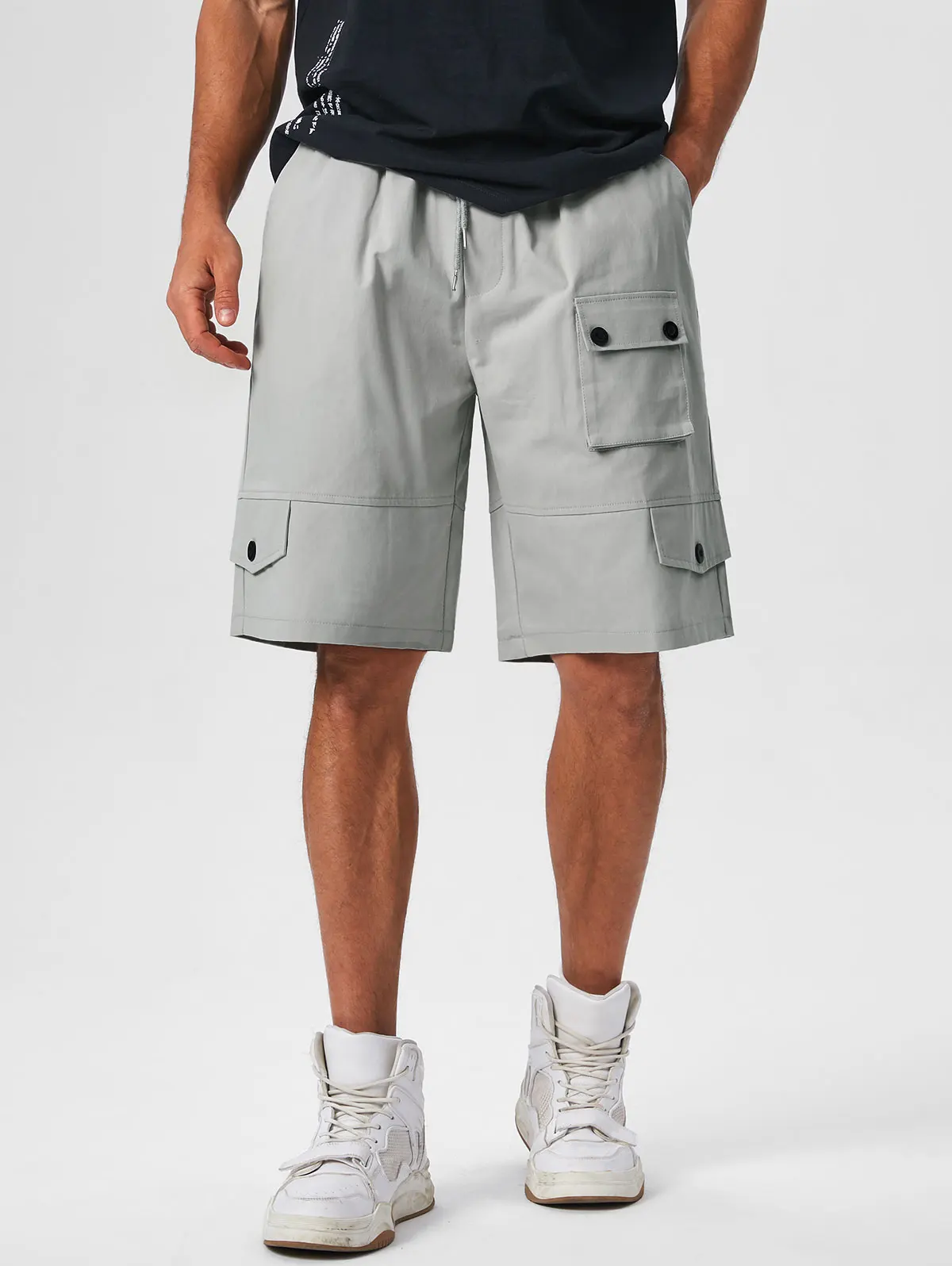 Zaful Kordel zug Cargo-Shorts mit mehreren Taschen