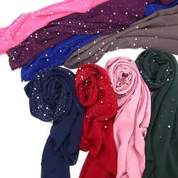 Foulard Hijabs en Mousseline de Soie de Haute Qualité, Châle pour Femme Musulmane, Islamique, Malaisienne