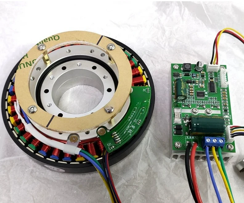 12410 Brushless DC Motor 3NM Ultra Low Speed Disc Large Hollow Flat Base