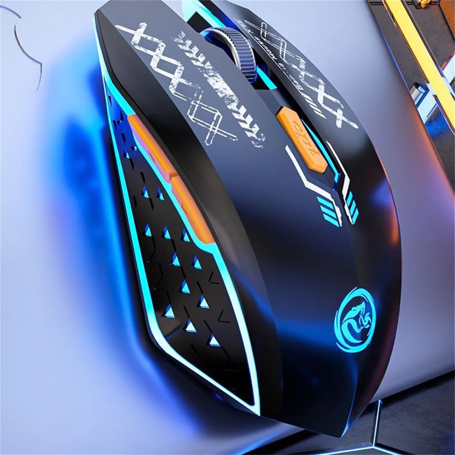 

Rechargeable Bluetooth Mouse: Silent operation, metal scroll wheel, 3DPI settings, laser lighting. Perfect for Office & Gaming
