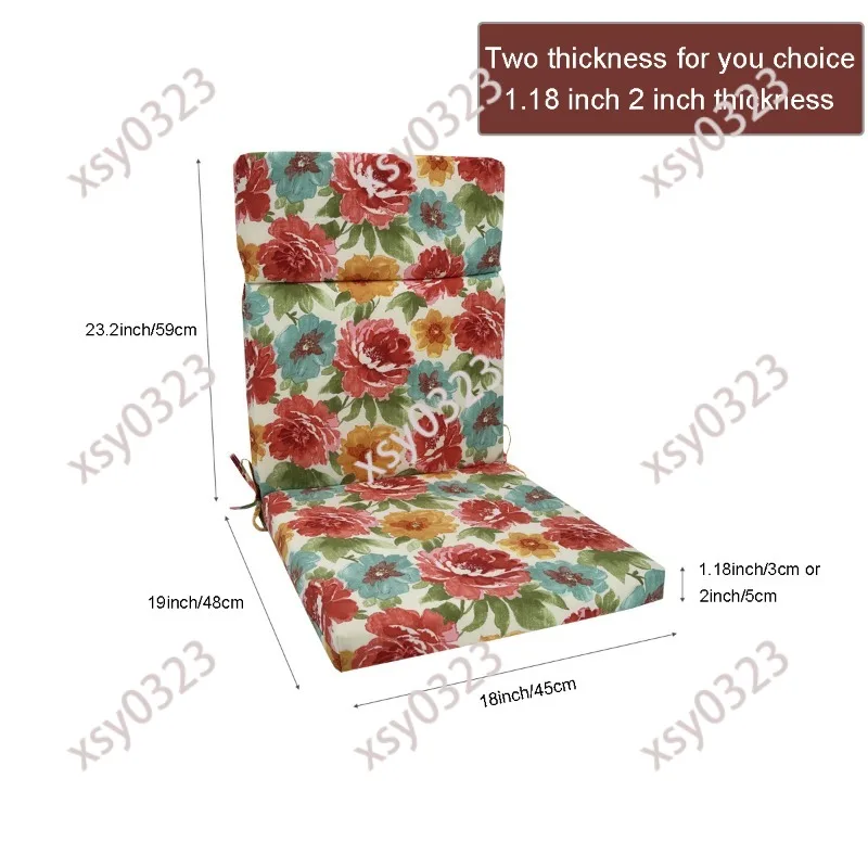 Integrated Seat & Back Cushion Water Repellent UV Resistant Indoor Outdoor Patio Chair Cushion