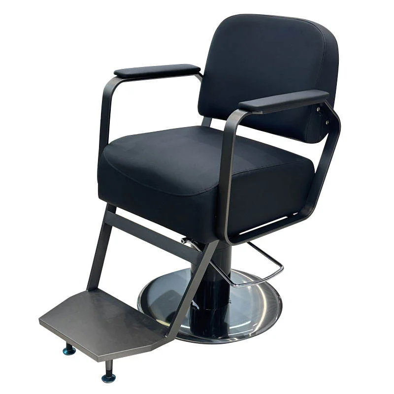 Modern Hydraulic Styling Chair Matte Leather Salon Barber Chair with Armrests and Foot Pedals Suitable for Hair Salons