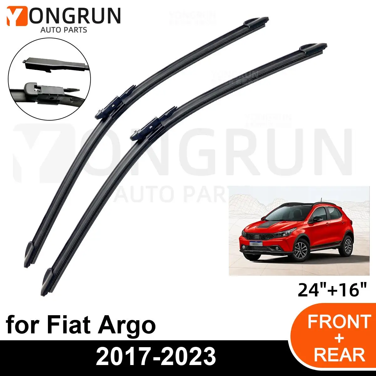 2PCS Car Wiper for Fiat Argo 2017-2023 Front Windshield Windscreen Wiper Blade Rubber Accessories 2018 2019 2020 2021 2022 2023