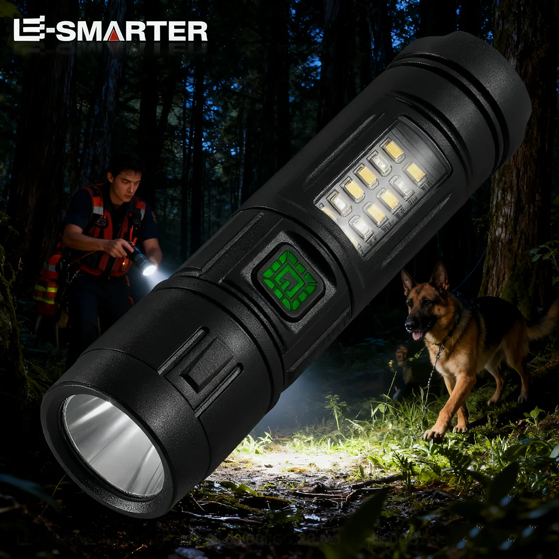 Strong LED Flashlight (Rechargeable) - Hunting/Fishing/Camping Torch​ with Battery