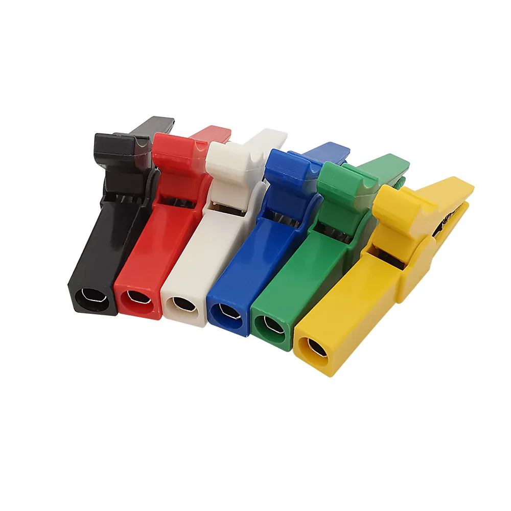 6Pcs Alligator Clips 55mm Battery Test Crocodile Clamp Connector For Banana Plug 4mm Multimeter Pen Cable Probes Alligator Clip