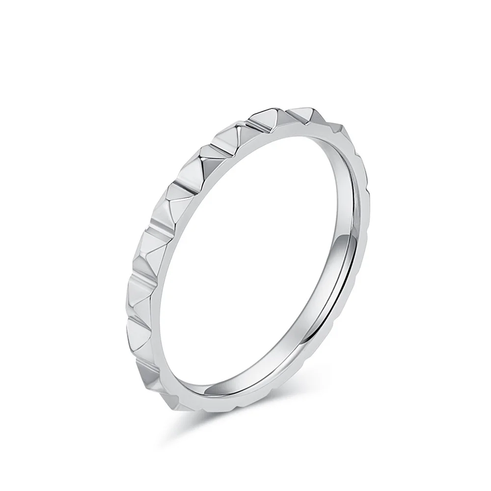 Pyramidengitter-Ring aus Titanstahl, mattes Finish, geometrischer Schmuck, verstellbar, stapelbar, Pendelzubehör, Alltagskleidung