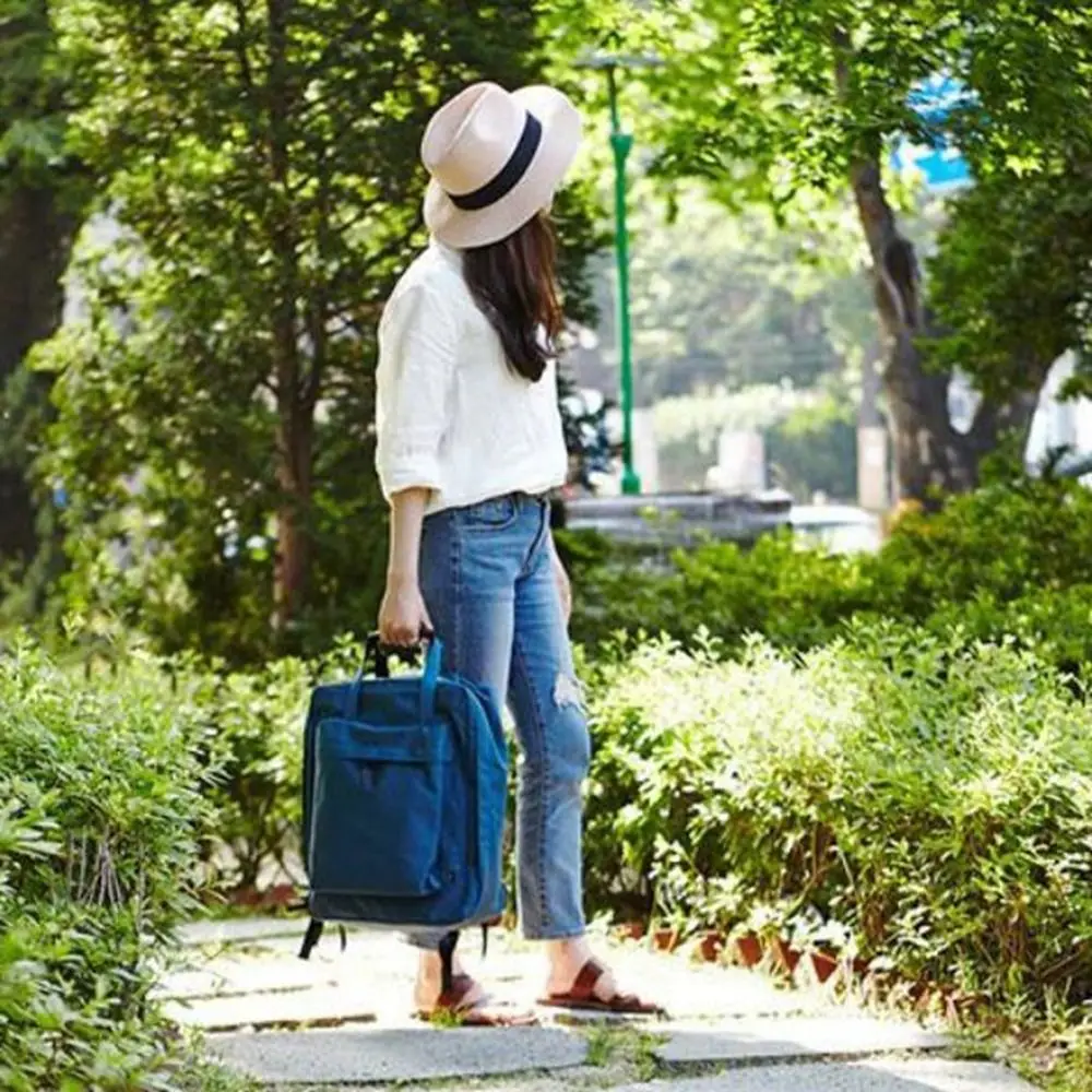 Stylish Nylon Business Laptop Backpack Large Capacity Solid Color Short Trip Bag Waterproof Luggage Bag School