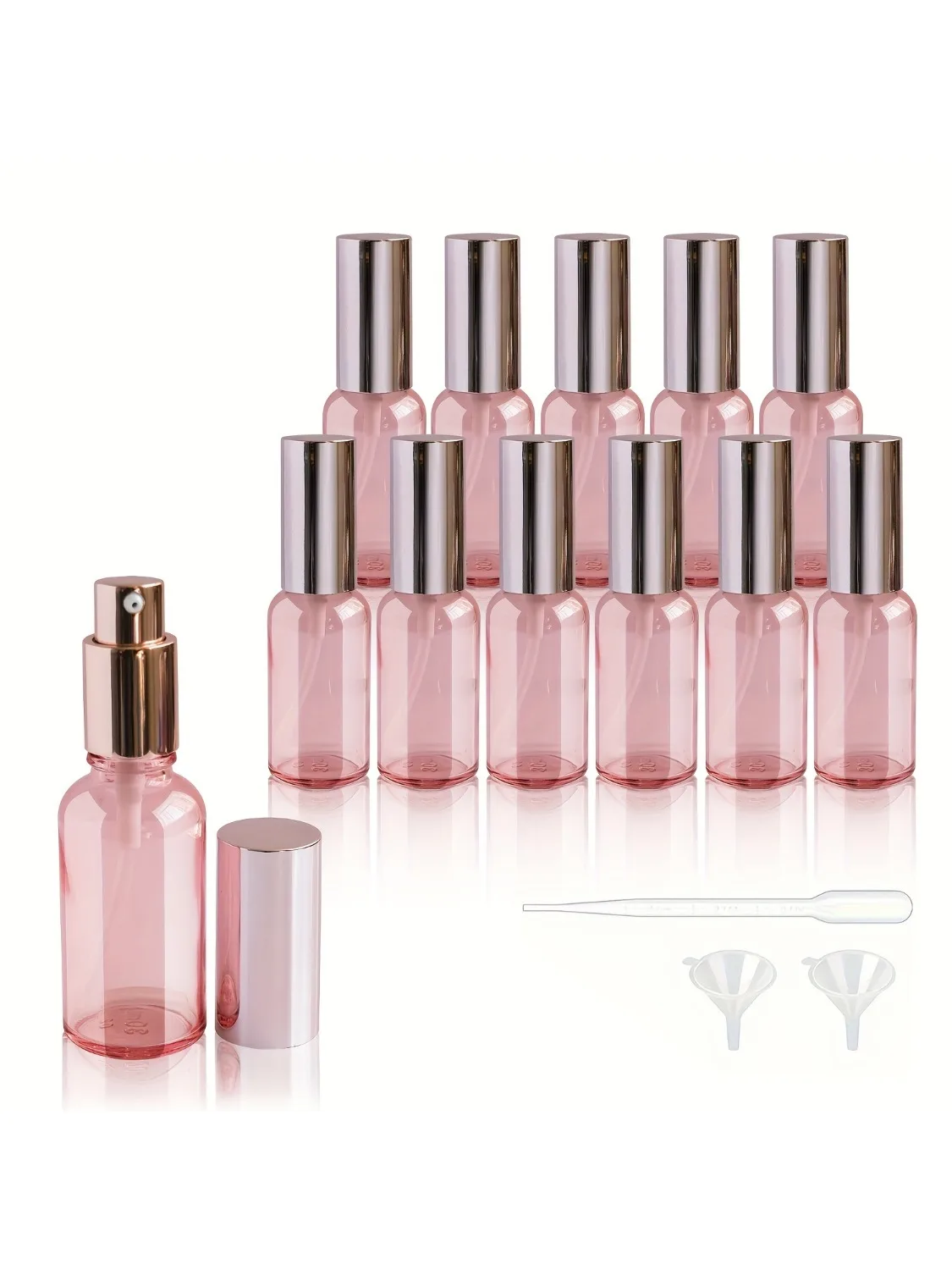 Bouteilles de pulvérisation roses de 10 à 100ml, 1 pièce, atomiseur de parfum à brume Fine, couvercle de pulvérisateur rechargeable, bouteille vide en verre noir