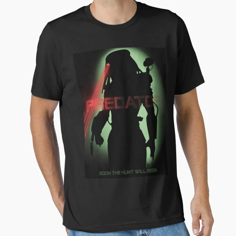 

Predator 80s horror sci fi The Monster Hunter Alien printed t shirt for men 100% cotton large size Adult tops S-6XL