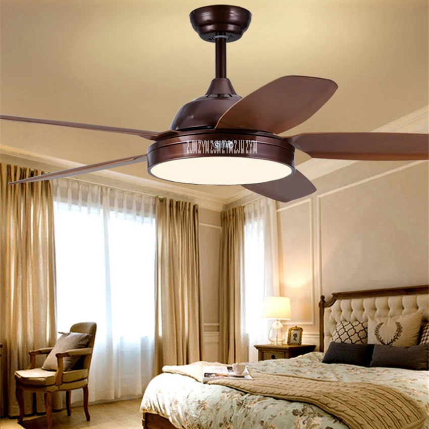 Ventilador LED de 52 pulgadas con luces, ventilador de techo minimalista para comedor, sala de estar, con Control remoto, 52SW-5005