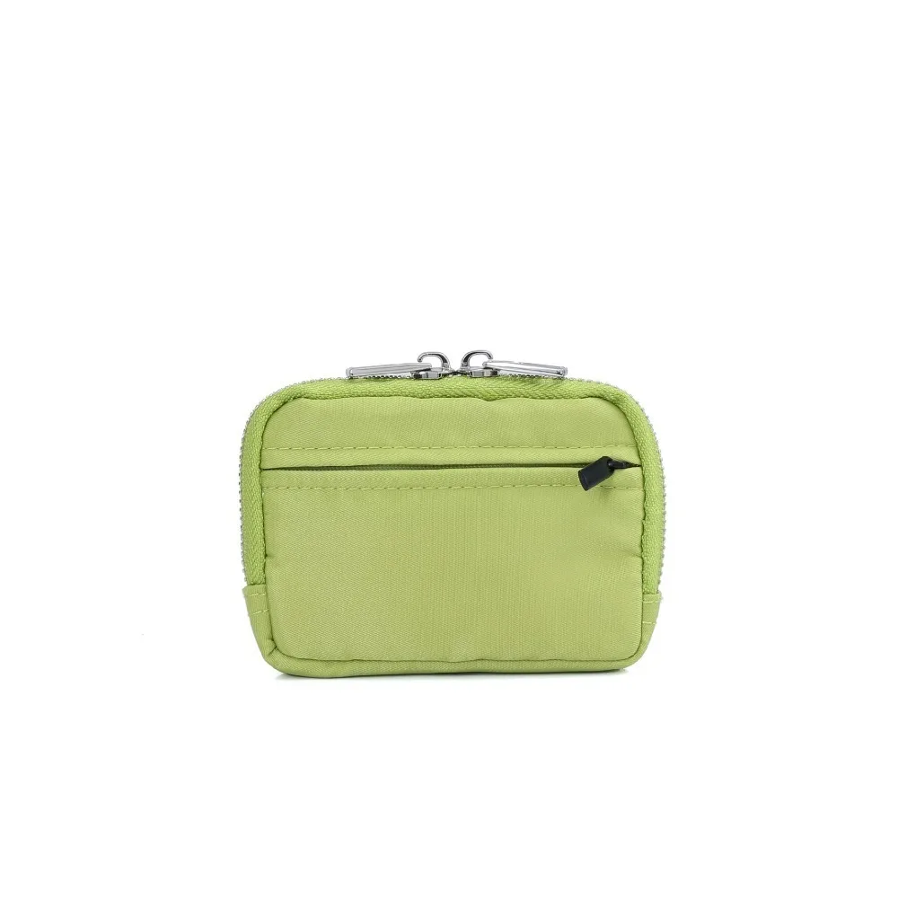

New Canvas Coin Purse Zipper Solid Color Storage Bag Card Holder Backpack Hanging Bag Male