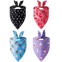 Sucado Dog Bandana Cute Fruit Print Summer Soft Triangle Scarf Bibs Durable Pet Kerchiefs Ice Cream Rabbit Watermelon Bandanas