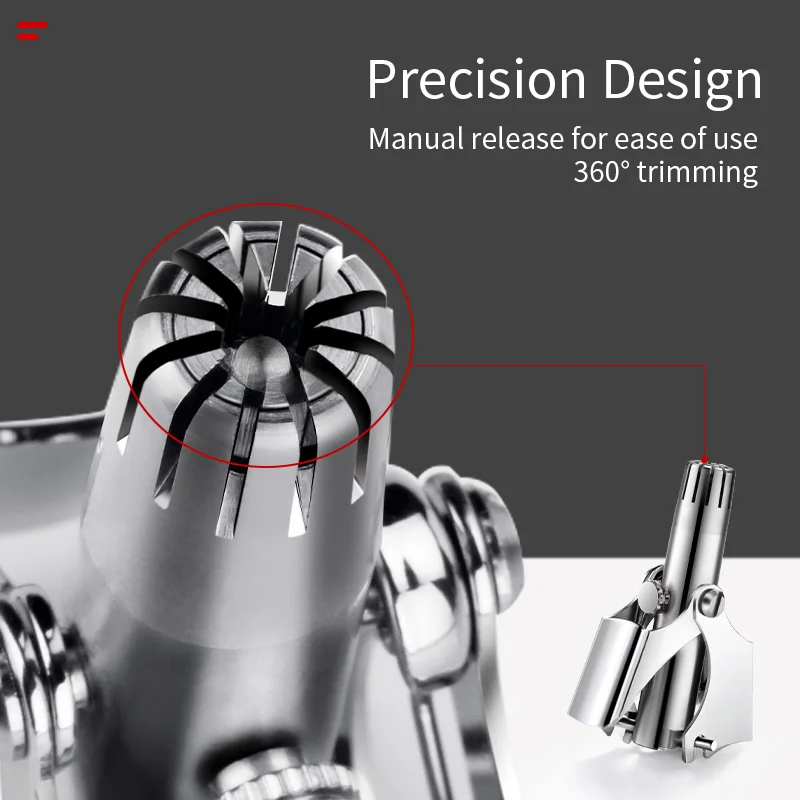 남성용 수동 코 털 귀 트리머, 스테인레스 스틸 수동 세척 가능, 휴대용 네즈 제모, 코 비브리사 면도기 트리머