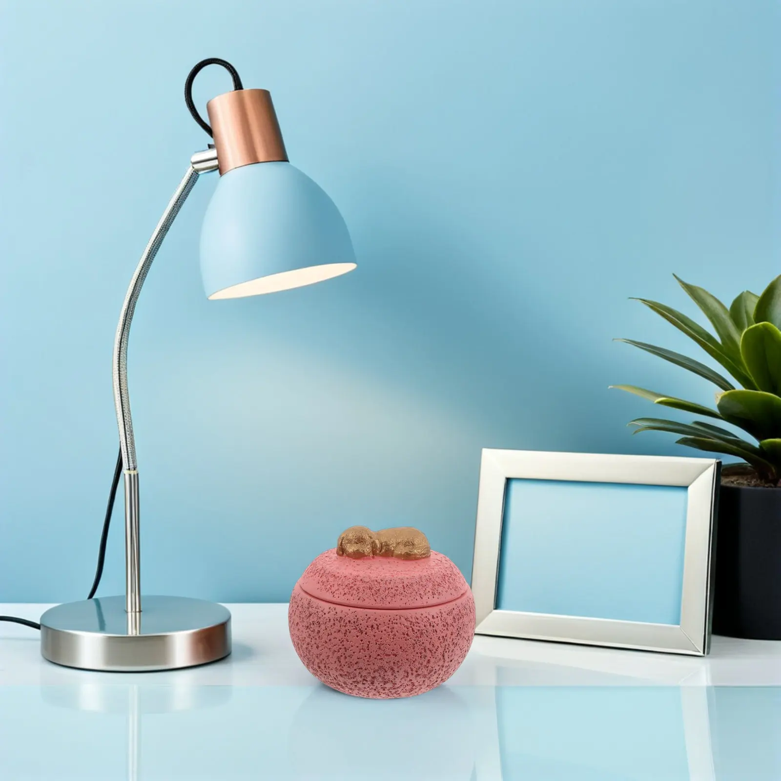 

Pet Urn for Dogs Cement Decorative Mini Urn Pink Small Dog Keepsake Ashes Box 12Oz Pet Funeral Memorial Remembrance Cement Box