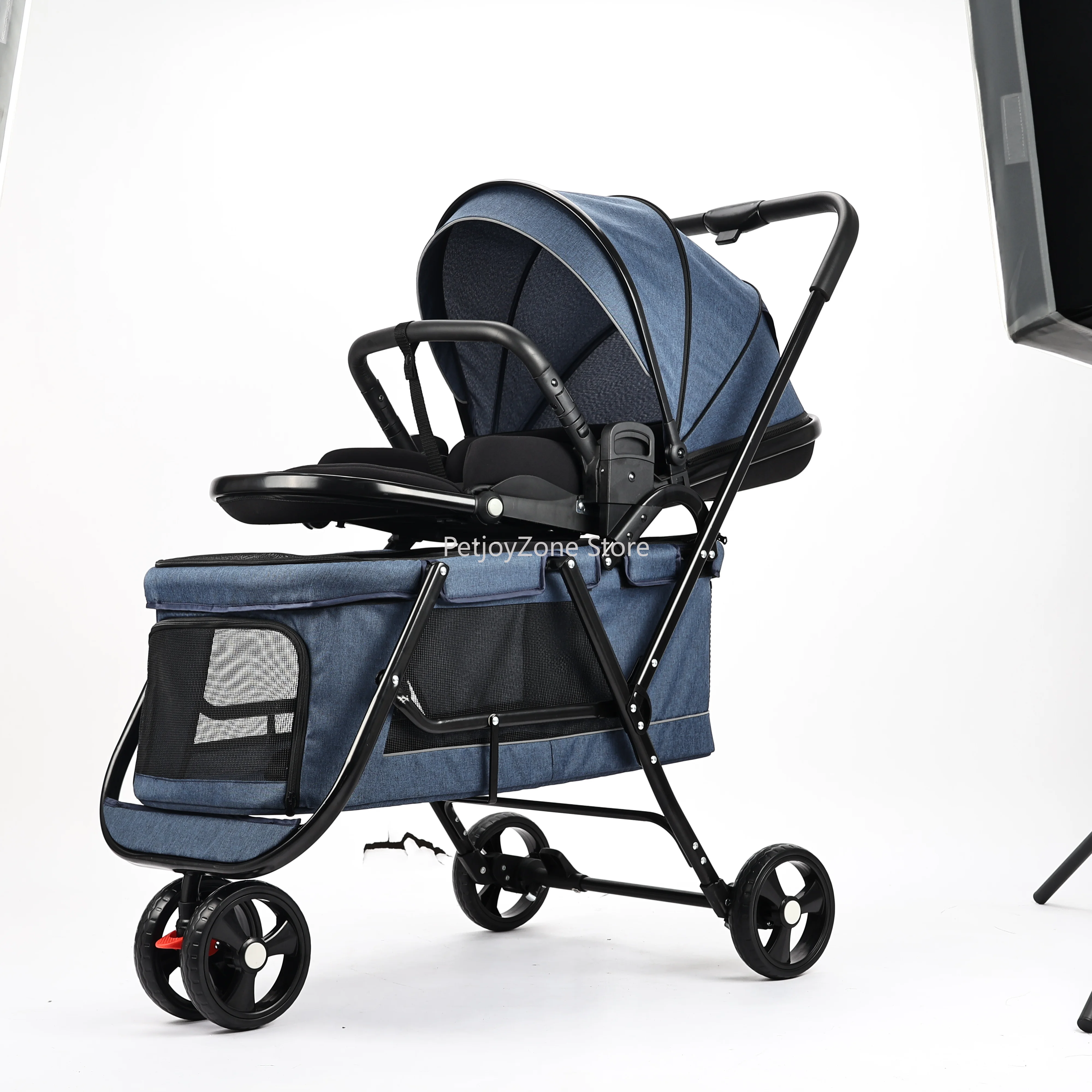 

High Quality Pet Stroller D18 Folding Wheel Easy Walking Tour Carrier Transport Pet Stroller For Cats And Dogs