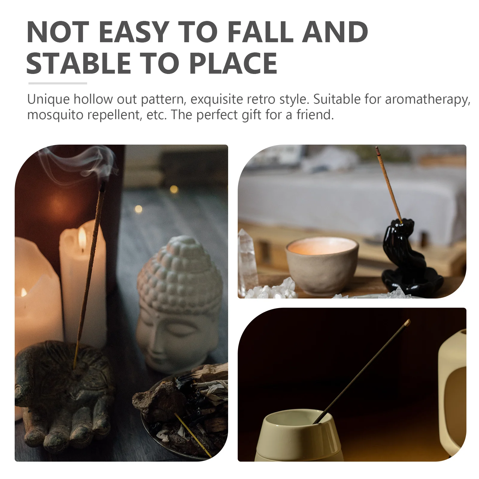 

Coil Bamboo Incense Burner Hollow Out Round Magnetic Lid Decorative Censer Aromatherapy Tabletop Coil Incense Burner