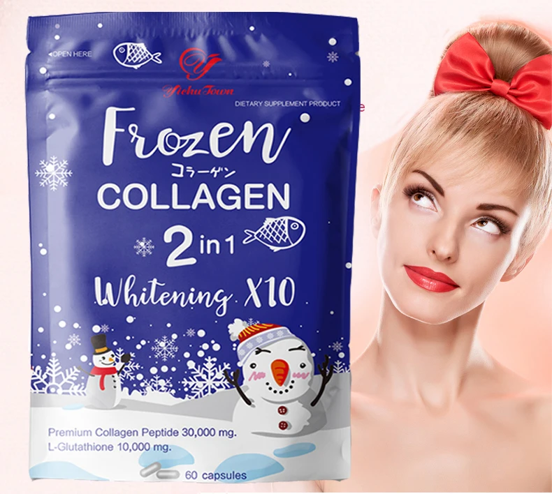 Women Frozen Collagen 2 in1 Peptide Capsules,1Bag of 60 Tablets,Eliminate acne traps And Replenishing Collagen Peptide