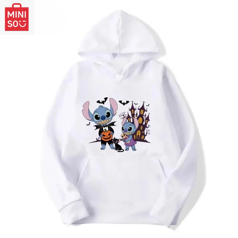 

Disney Halloween Stitch Limited Hooded Sweater Autumn and Winter High Quality Men's and Women's Sports Sweater Upper Sleeve Top