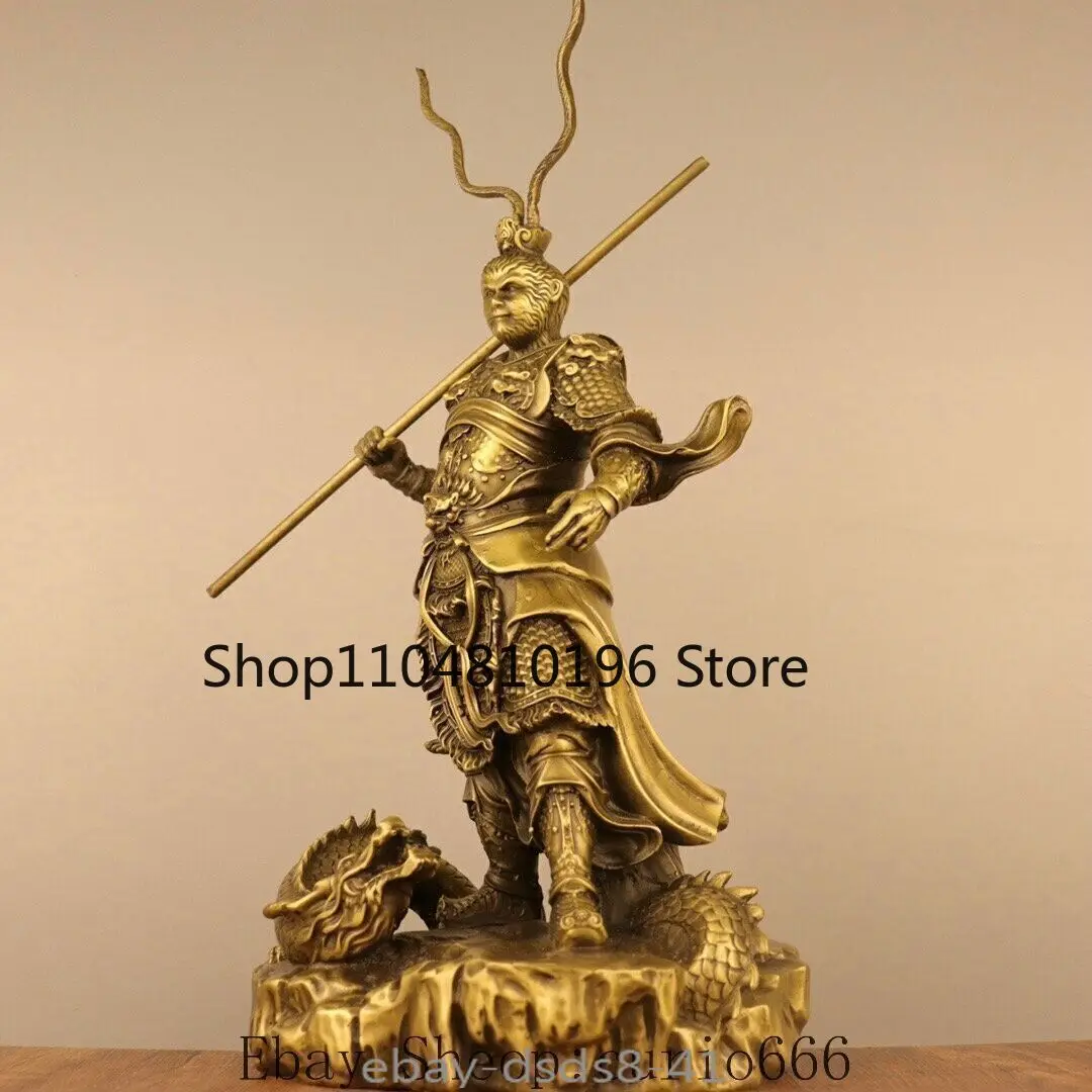 15'' Purple Bronze Gold Famous Book Dragon Sun Wukong Monkey King Statue