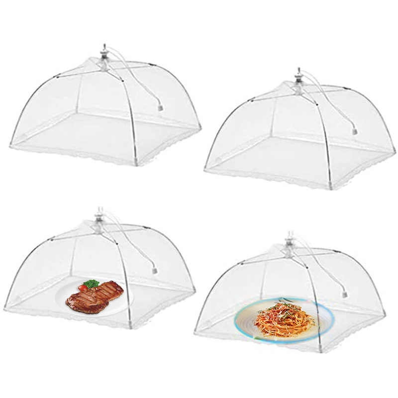 Foldable Food Mesh Cover Fly Anti Mosquito Pop-Up Food Cover Umbrella Meal Vegetable Fruit Breathable Cover Kitchen Accessories