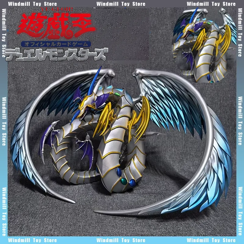 

25cm Yu-Gi-Oh Rainbow Dragon Egyptian God Game Peripherals Figurine Custom Made Model Ornament Desktop Ornament Decorations Toys
