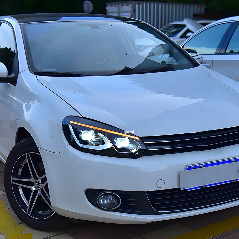 ل 2009-2012 VW Golf 6 MK7 R20 ترقية جولف 8 نمط LED سيارة إضاءة أمامية الجمعية العارض عدسة السيارات المصابيح الأمامية اكسسوارات #3