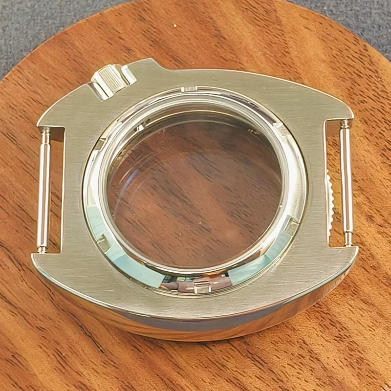 44mm 6105 Turtle Watch Case Sapphire Glass Fit Turtle 6105 6309 For 7S26 4R NH35 NH36 Movement Transparent Back Cover Watch Case