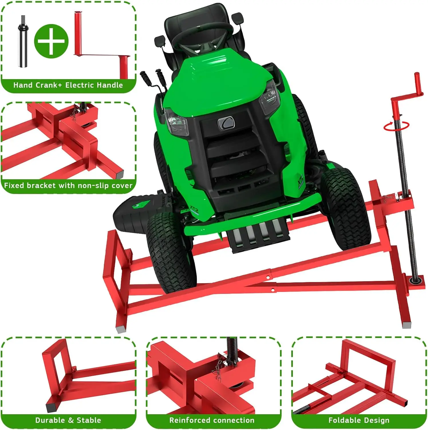 Lawn Mower Lift Jack, Lifting Platform 882 Lbs Capacity Telescopic Maintenance Jack for Garden Tractors and Riding Lawn Mower