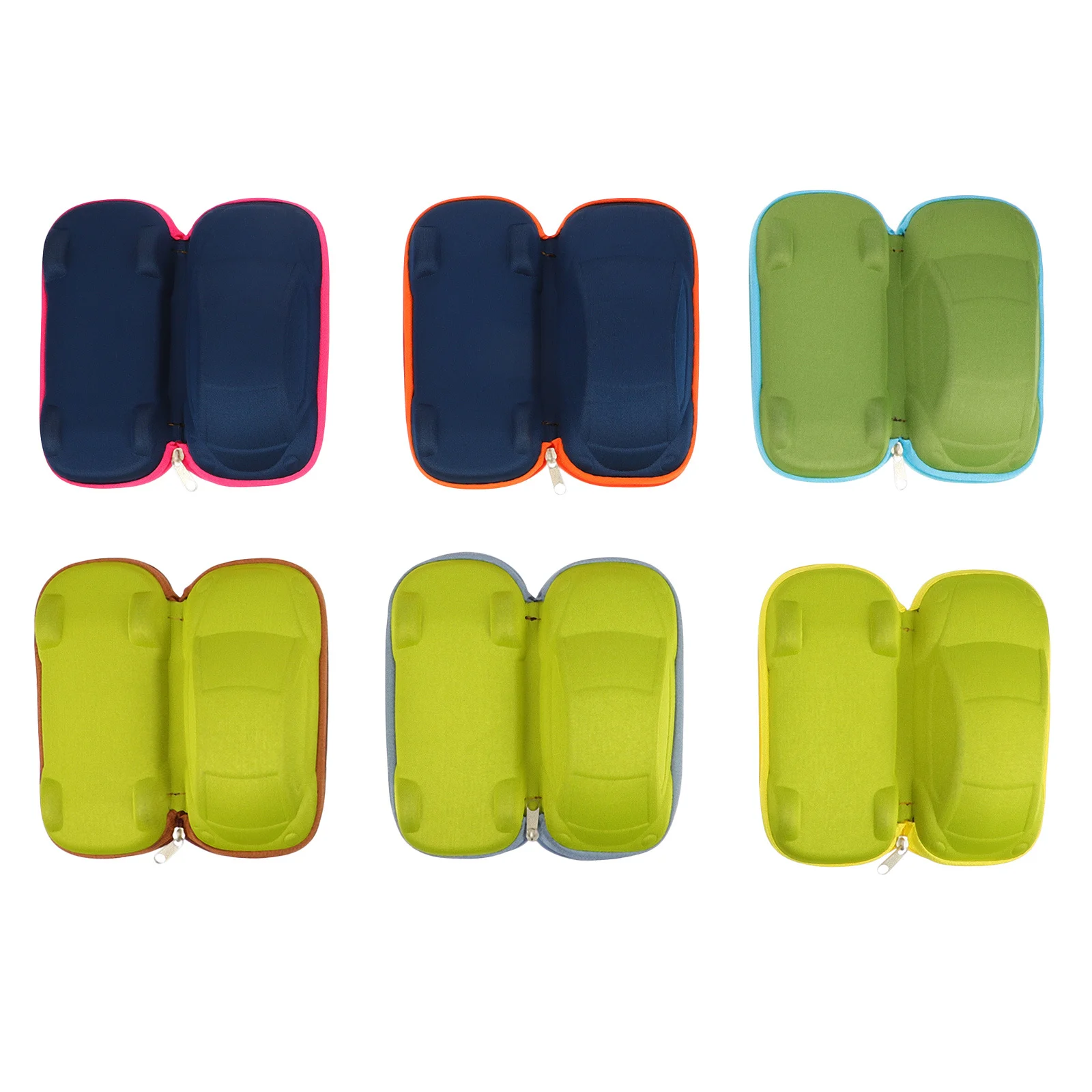

6Pcs Portable Eyeglass Box Strong Material Lightweight Kids Glasses Case Smooth Finish Storage Solution Random Color