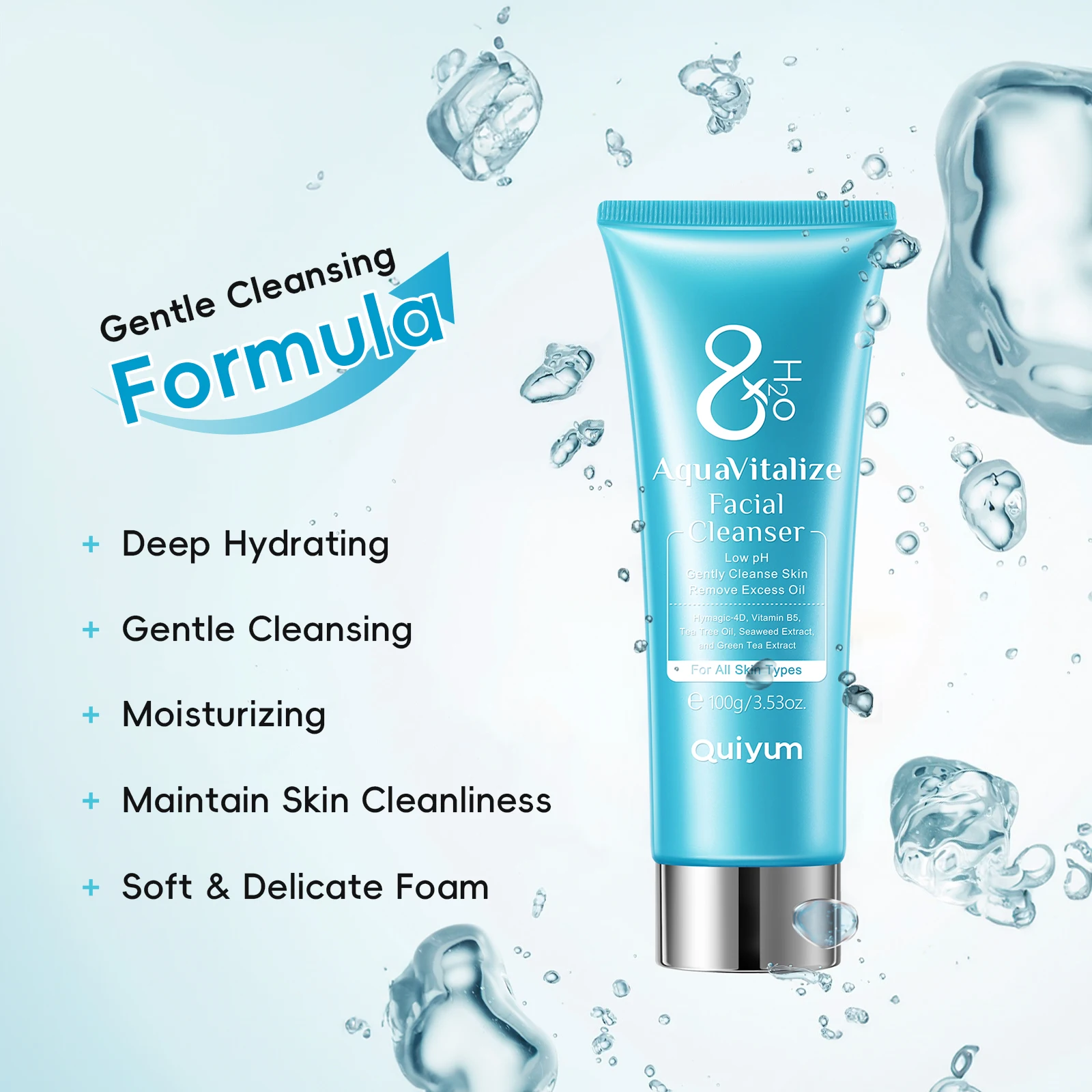 Salicylic Acid Cleanser - 퀴윰 8X H2O 아쿠아바이탈라이즈 페이셜 클렌저