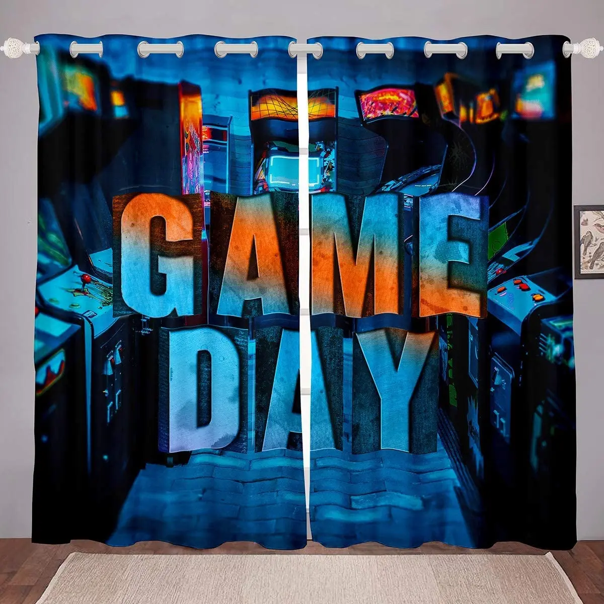 

Games Window Curtain Boys Gamer Console Gaming Window Drapes Video Game Gamepad Curtains for Kids Teens Chic Game Action Button