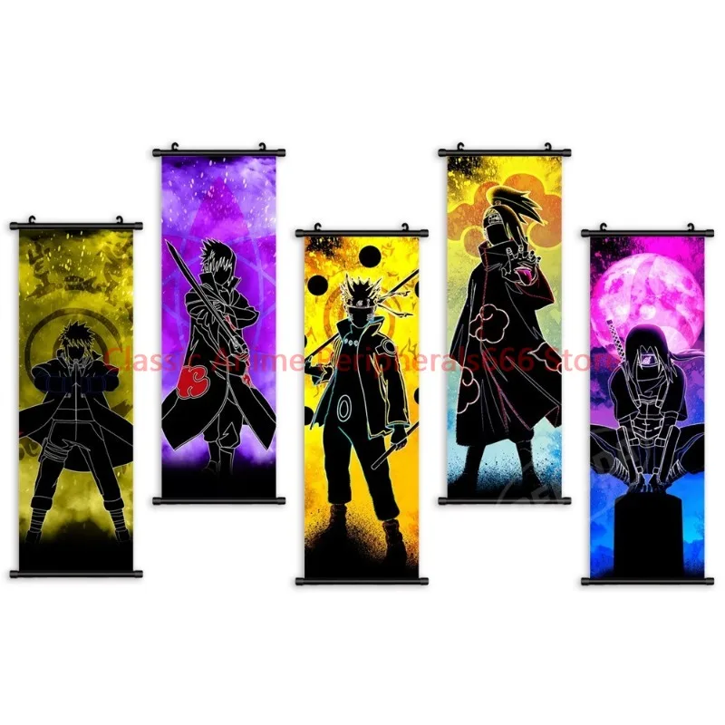 HD spray-painted Akatsuki anime character Naruto Sasuke decorative painting two-dimensional surrounding wall hanging painting