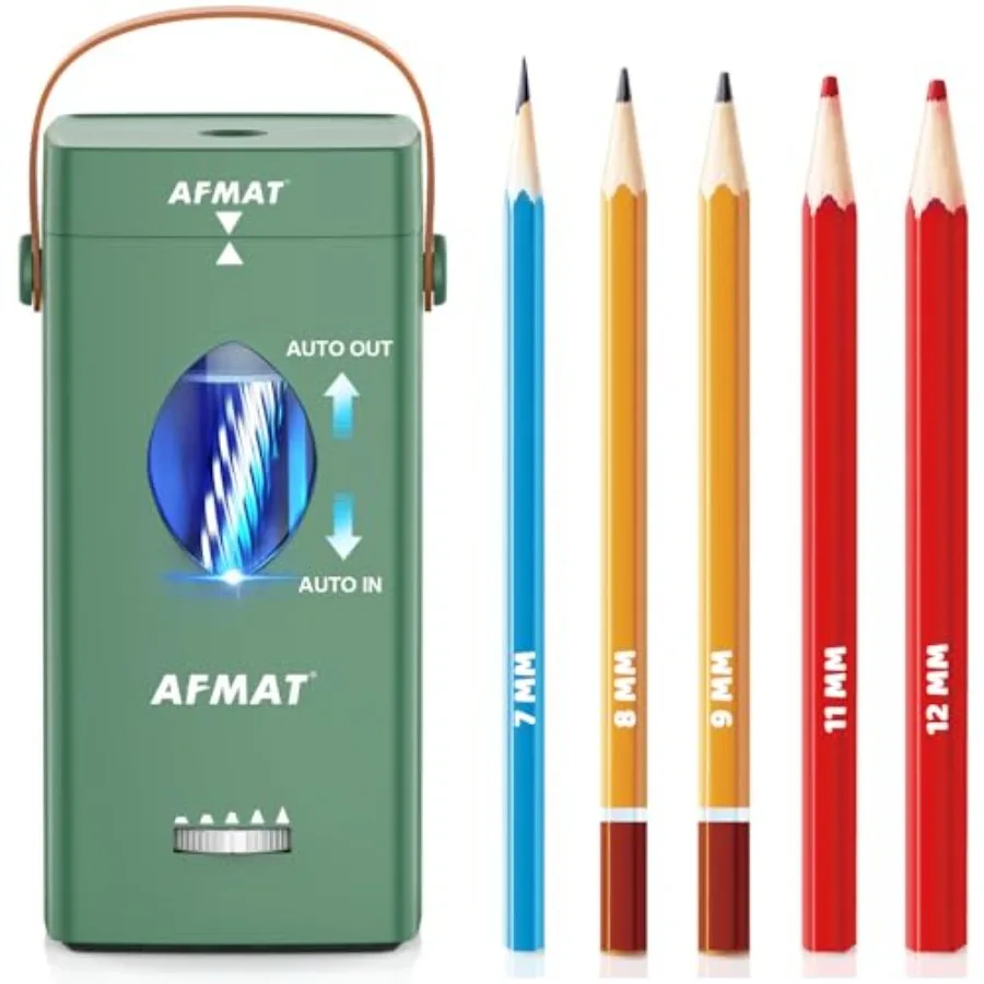 

Electric Pencil Sharpener Rechargeable and Cordless Fully Automatic Pencil Sharpener for Classroom Auto in and Out 5 Sharpness