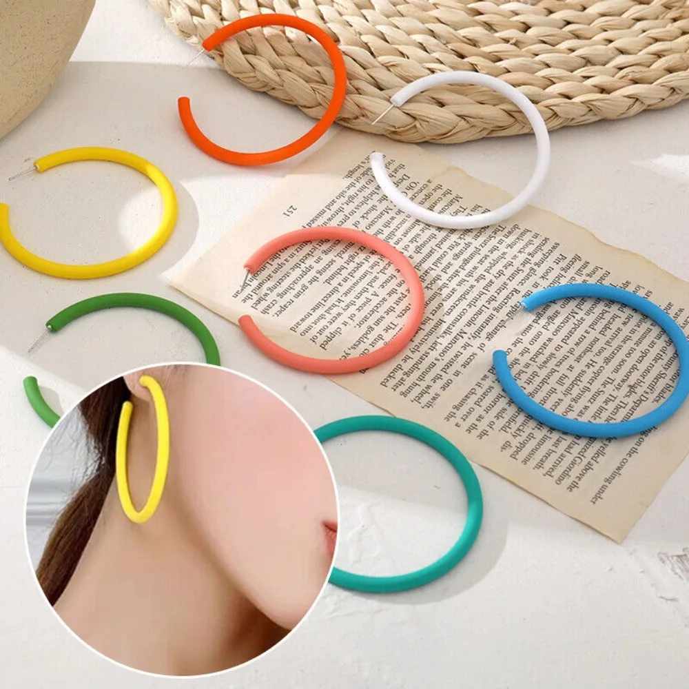 1 pair Funny Acrylic Circular Earrings Circle Jewelry Acrylic Earrings Round Popular Accessories Gift