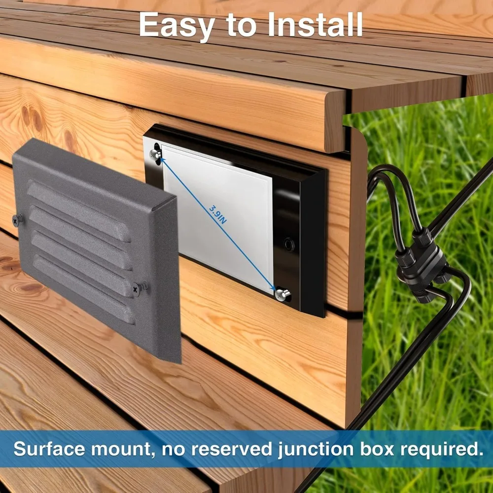 NEW-12 حزمة أضواء الخطوة الجهد المنخفض في الهواء الطلق 5 واط LED أضواء الدرج مع كوة أفقية غطاء مصابيح للأرضيات لخطوات الدرج