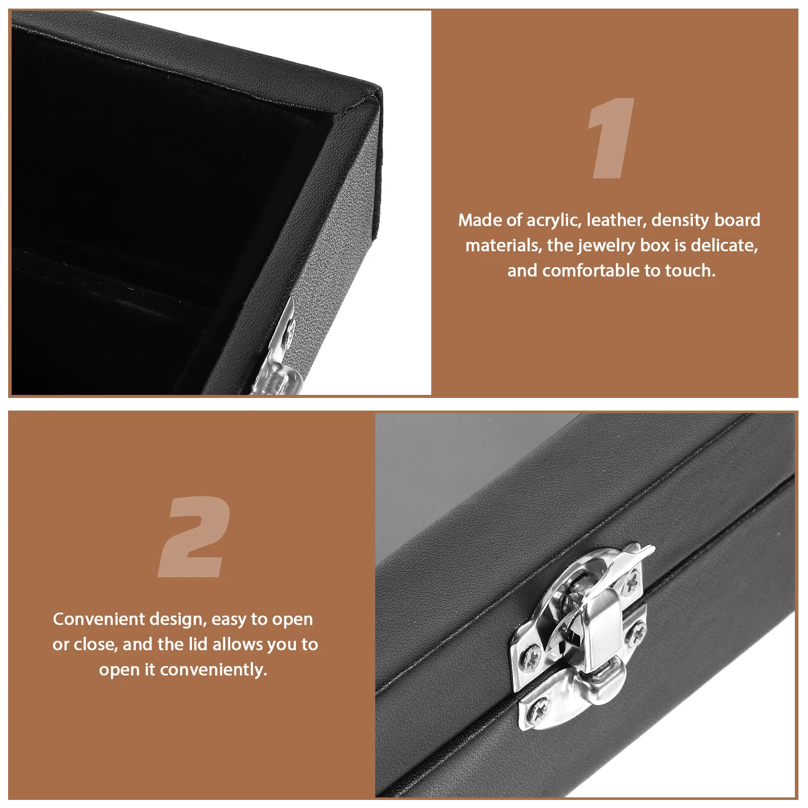 

Necklace Display Stand Jewelry Storage Box Case Portable Black Organizer Clear