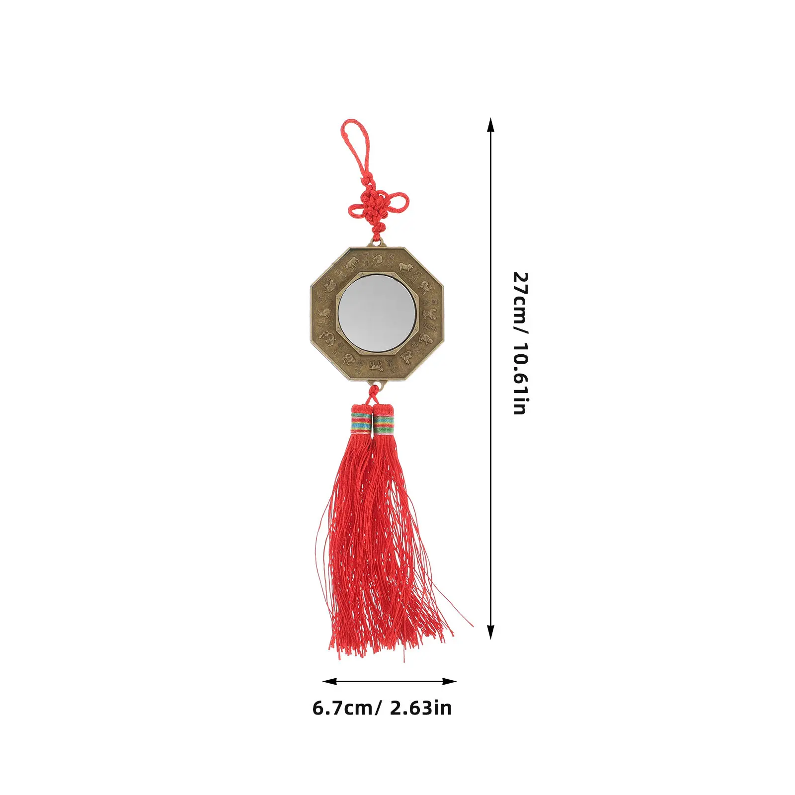2Pcs Chinese Feng Shui Bagua Mirror Traditional Eight Diagrams Wall Hanging Ornament Decorative Pendant Blessing Luck Exorcism