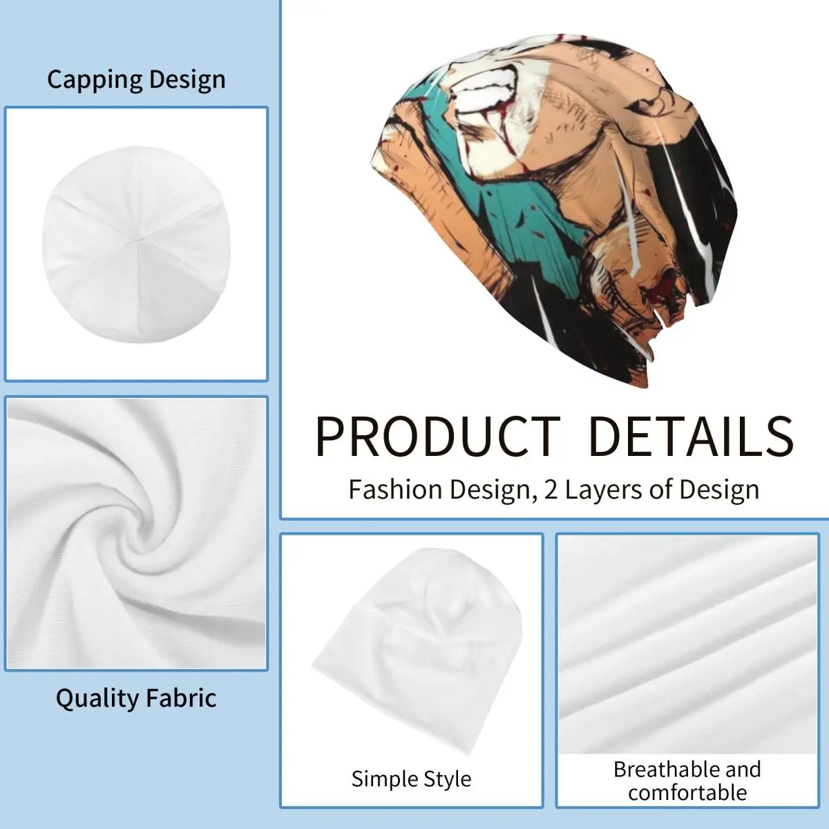 Dragon Ball Z Dragonball Anime Slouchy Knit Beanie Hat per uomo donna Autunno Inverno Cofano Cappello Accogliente caldo Skullies Caps